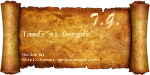 Tamási Gergő névjegykártya